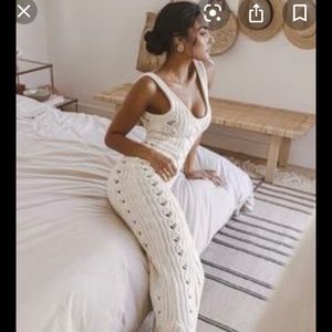 NWT Jluxlabel Ameri Cable Knit Dress Ivory Small